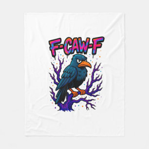 Krähe, F-Caw-F Lustiger Vogel Mond Gothic Erwachse Fleecedecke