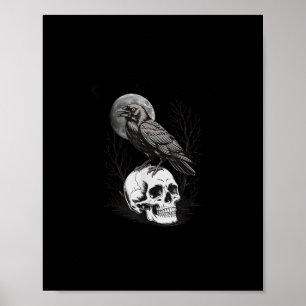 Krähe, F-Caw-F Lustiger Vogel Mond Gothic Erwachse Poster