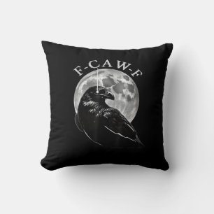 Krähe F-Caw-F Lustiger Vogel Mond Gothic Erwachsen Kissen