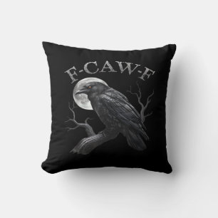 Krähe F-Caw-F Lustiger Vogel Mond Gothic Erwachsen Kissen