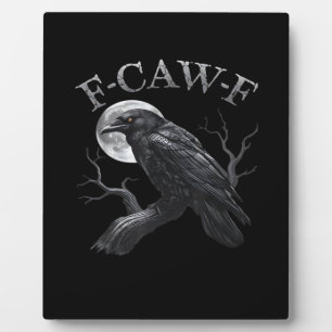 Krähe F-Caw-F Lustiger Vogel Mond Retro Klassiker Fotoplatte