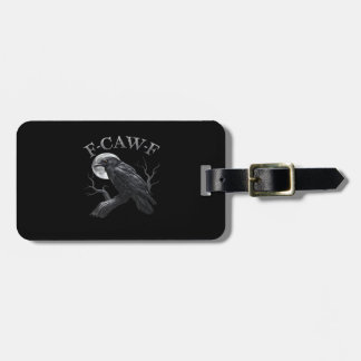 Krähe F-Caw-F Lustiger Vogel Mond Retro Klassiker Gepäckanhänger