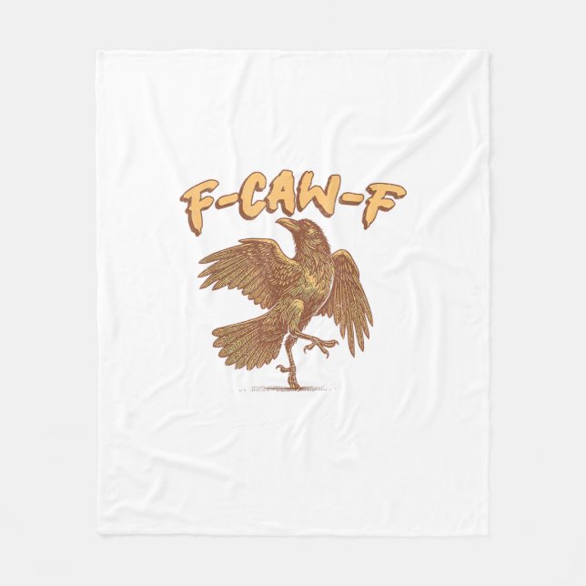 Krähe F-Caw-F Lustiger Vogel Rabe Meme Fleecedecke (Vorderseite)