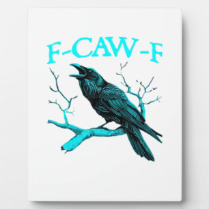 Krähe F-Caw-F Lustiger Vogel Retro-Design Kreative Fotoplatte