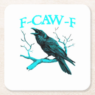 Krähe F-Caw-F Lustiger Vogel Retro-Design Kreative Rechteckiger Pappuntersetzer