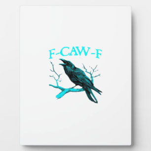 Krähe F-Caw-F Lustiger Vogel Retro Fotoplatte