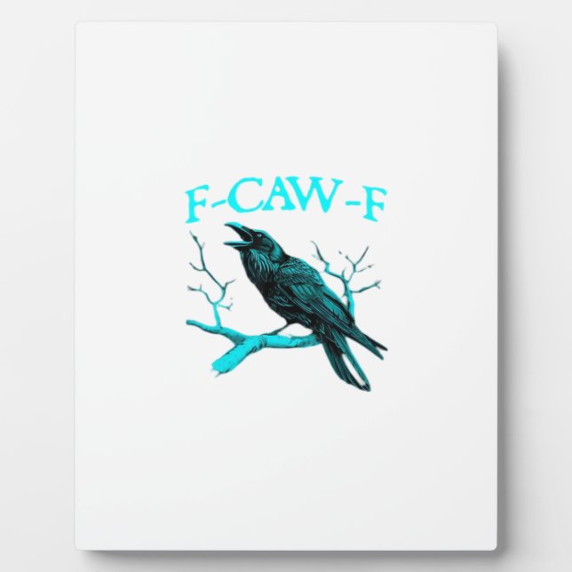Krähe F-Caw-F Lustiger Vogel Retro Fotoplatte (Vorderseite)