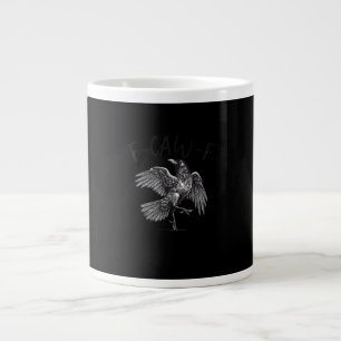 Krähe, F-Caw-F Lustiger Vogel Retro-Grafik Jumbo-Tasse