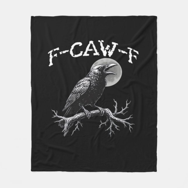 Krähe F-Caw-F Lustiger Vogel Retro Klassiker Fleecedecke (Vorderseite)