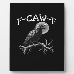Krähe F-Caw-F Lustiger Vogel Retro Klassiker Fotoplatte