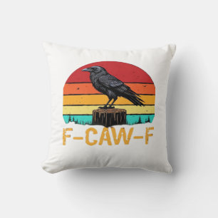 Krähe, F-Caw-F Lustiger Vogel Retro Klassiker Kissen