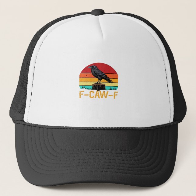 Krähe, F-Caw-F Lustiger Vogel Retro Klassiker Truckerkappe (Vorderseite)
