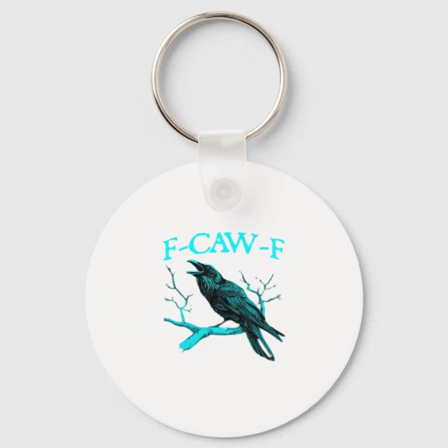 Krähe F-Caw-F Lustiger Vogel Retro Schlüsselanhänger (Vorderseite)
