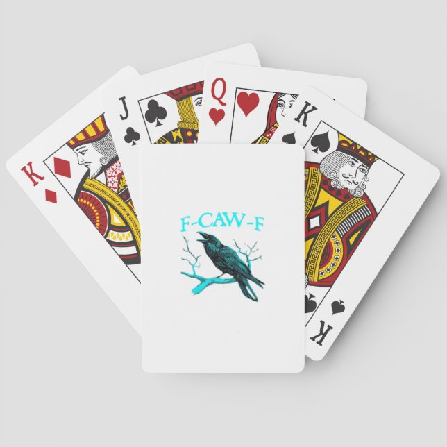Krähe F-Caw-F Lustiger Vogel Retro Spielkarten (Rückseite)