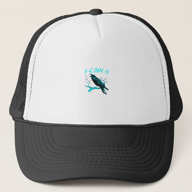 Krähe F-Caw-F Lustiger Vogel Retro Truckerkappe (Vorderseite)