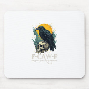 Krähe F-Caw-F Lustiges Totenkopf-Mond-Design Mousepad