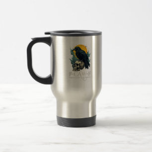 Krähe F-Caw-F Lustiges Totenkopf-Mond-Design Reisebecher