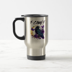 Krähe F Krächz F Lustiger Vogel Mond Gothic Design Reisebecher