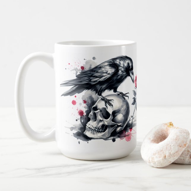 Krähe Kaffeetasse (Mit Donut)