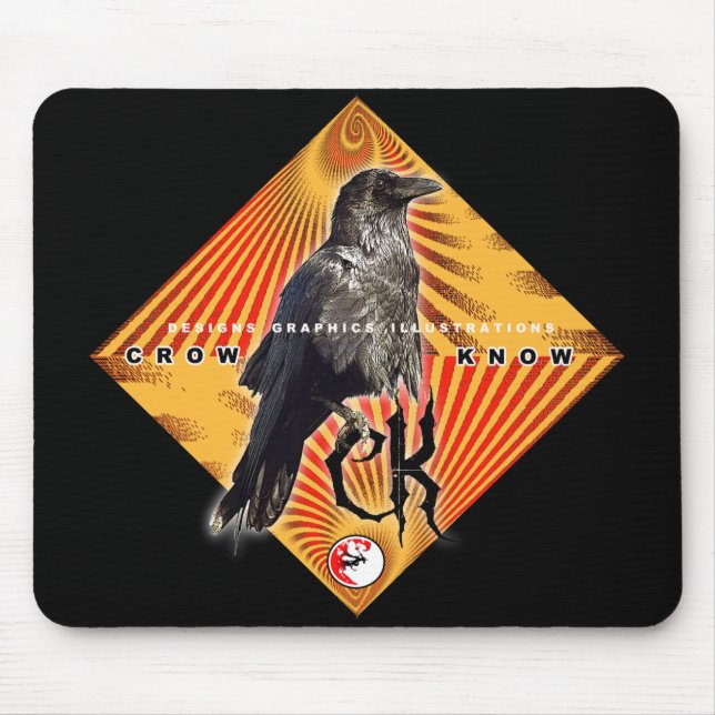 KRÄHE KENNEN PYRAMIDE MOUSEPAD (Vorne)