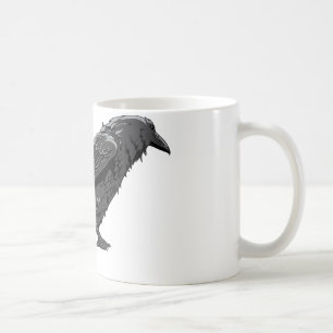 Krähe ~ Krähen-Vogel fertigen Schablone besonder Tasse