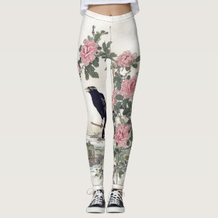 Krähe mit Blume Leggings