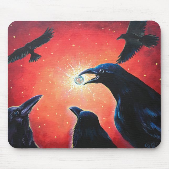 Krähe Mousepad - Raben, Amseln (Vorne)
