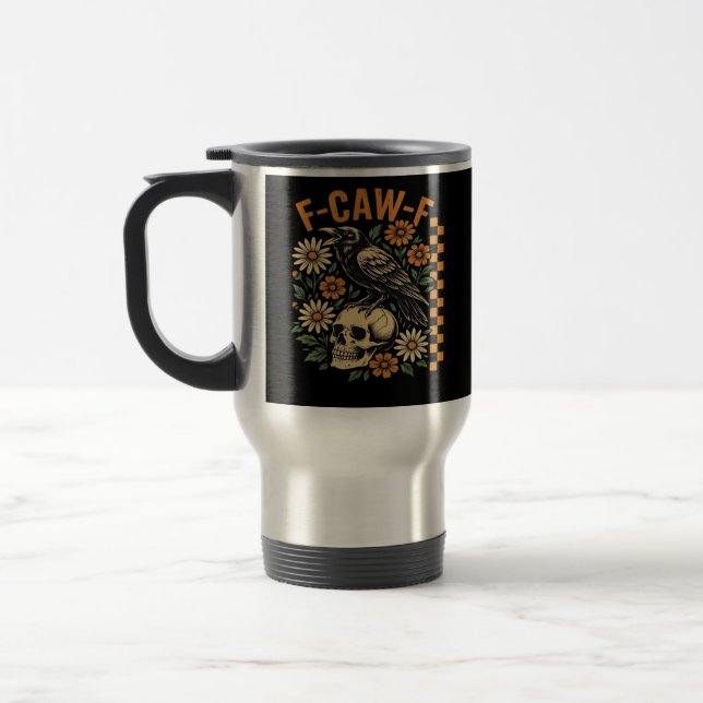 Krähe Rabe F-Caw-F Cool Einzigartig Reisebecher (Links)