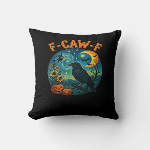 Krähe Rabe F-Caw-F Lustiger Halloween-Goth-Schachb Kissen