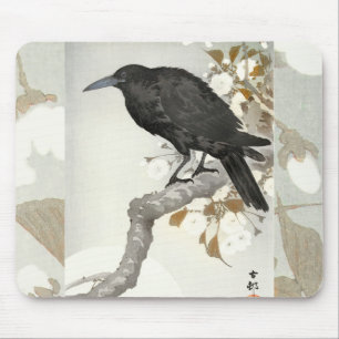 Krähe Rabe Koson japanischer Vogel Crow Mousepad