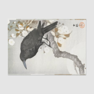 Krähe Rabe Koson Japanischer Vogel Crow Seidenpapier