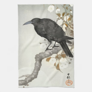 Krähe Rabe Koson Japanischer Vogel Krähe Geschirrtuch