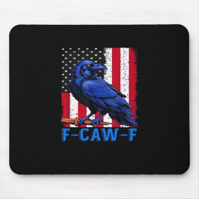 Krähe Rabe Lustig F-Caw-F Minimal Sauber Mousepad (Vorne)