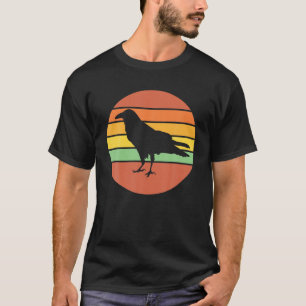 Krähe Rabe Retro Sonnenuntergang T-Shirt