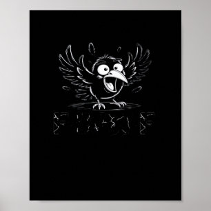 Krähe, Retro F-Caw-F Vogel Krähe Lustige Krähe Vog Poster