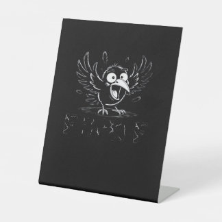 Krähe, Retro F-Caw-F Vogel Krähe Lustige Krähe Vog Sockelschild