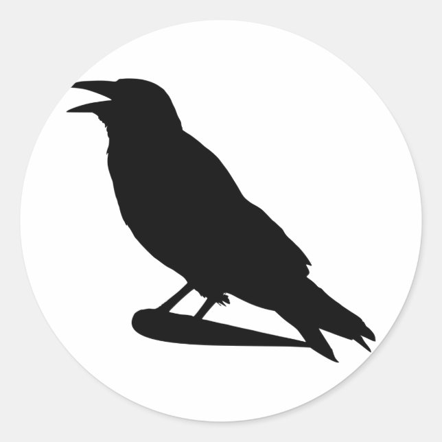 Krähe Runder Aufkleber (Vorderseite)