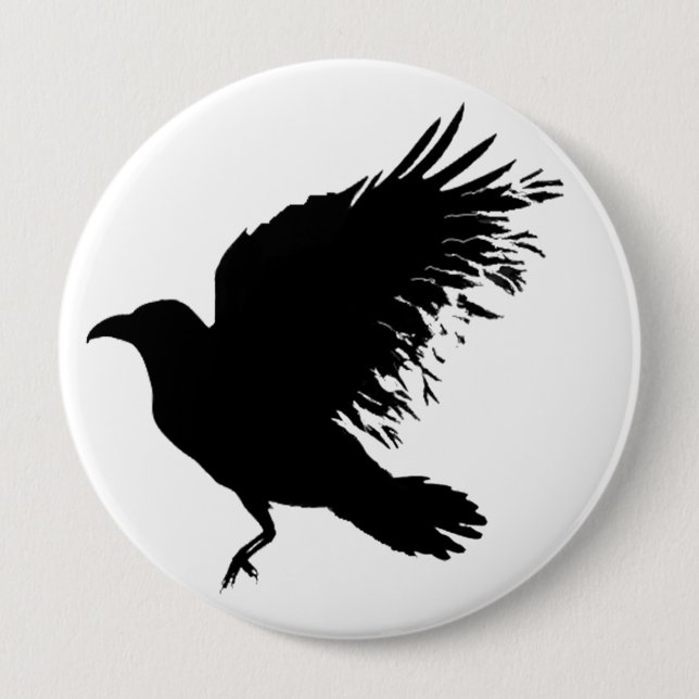 Krähe - schwarz button (Vorderseite)