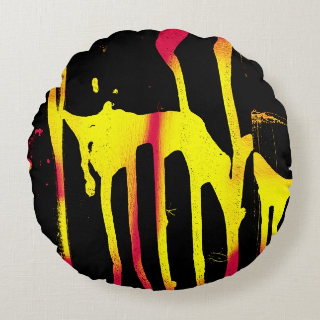 Krähe und Kräuter und Bacchanal Rundes Kissen (Vorderseite)