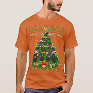 Krähe Vogel Xmas Beleuchtung Baum Santa Krähe häss T-Shirt