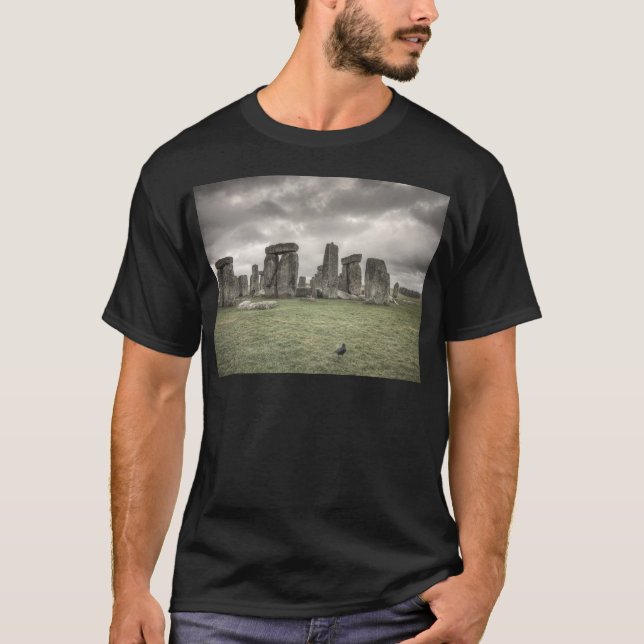 Krähe vor Stonehenge, England T-Shirt (Vorderseite)