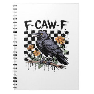 Krähen-Flowral, F-Caw-F Lustiger Vogel FCAWF Mond Notizblock