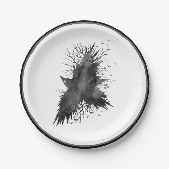 Krähen-Halloween-Pappteller Pappteller (Vorderseite)