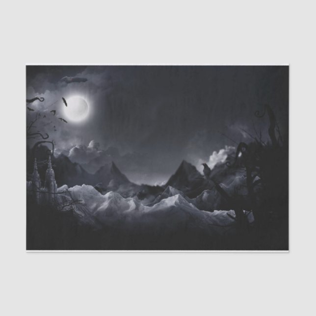 Krähen-Halloween-Seidenpapier-Blätter Seidenpapier (Vorderseite)