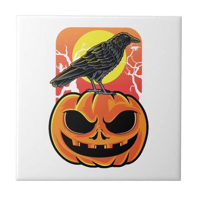 Krähen Halloween Vogelbeobachter-Geschenk Fliese (Vorderseite)