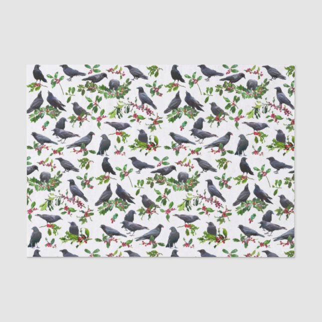 Krähen-Holly-Seidenpapier Seidenpapier (Vorderseite)