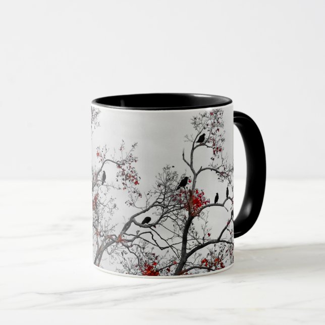 Krähen im Herbst Tasse (VorderseiteRechts)