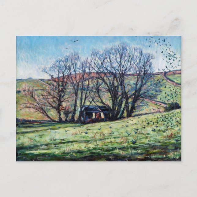 Krähen im Jahr 2009 Postkarte (Vorderseite)