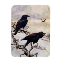 Krähen im Winter Vintage Illustration