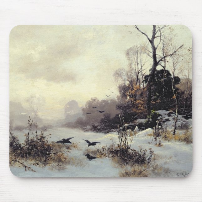 Krähen in einem Winter Landscape, 1907 Mousepad (Vorne)